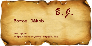 Boros Jákob névjegykártya