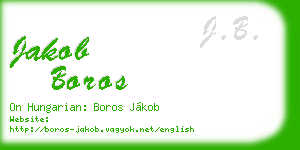 jakob boros business card